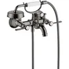 Image de hansgrohe AXOR Montreux Mitigeur bain douche 2 poignées, montage apparent, béquilles, saillie 220mm, 16551330, Couleur: Polished Black Chrome