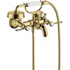 Image de Hansgrohe AXOR Montreux Mitigeur bain douche 2 poignées, montage apparent, béquilles, saillie 220mm, Coloris: Optique en or poli