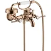 Image de hansgrohe AXOR Montreux Mitigeur bain douche 2 poignées, montage apparent, béquilles, saillie 220mm, 16551300, Couleur: Polished Red Gold