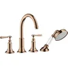 Image de hansgrohe AXOR AXOR Montreux 4 trous pour bordure de carrelage, béquilles, projection 196mm, 16554300, Couleur: Polished Red Gold