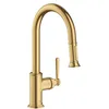 Image de hansgrohe AXOR Montreux DN 15 Mitigeur monocommande de cuisine AXOR Montreux DN 15 180 avec douchette coulissante, 16581250, Couleur: Brushed Gold Optic