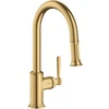 Image de hansgrohe Mitigeur monocommande évier 180 Axor Montreux avec douchette extractible, optique or brossé