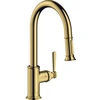 Image de hansgrohe Mitigeur monocommande évier 180 Axor Montreux avec douchette extractible, or poli