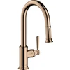 Image de hansgrohe Mitigeur monocommande évier 180 Axor Montreux avec douchette extractible, rouge or poli