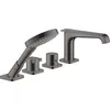 Image de Hansgrohe Axor Citterio E Raccord d'arête de carrelage 4 trous avec thermostat, Coloris: Chrome noir brossé