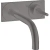 Image de Hansgrohe AXOR Uno mitigeur monocommande de lavabo encastré, plaque pour montage mural, saillie 225mm, Coloris: Chrome noir brossé