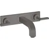 Image de hansgrohe AXOR Citterio mitigeur lavabo 3 trous encastré, bec 222mm, béquilles, plaque pour montage mural, 39148340, Couleur: Brushed Black Chrome