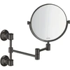 Image de hansgrohe Axor Montreux miroir rasoir noir, inclinable, fixation murale, brossé bleu vc