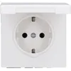 Image de Jung Schuko Prise 16 A 250 V avec Couvercle à Rabat Serie LS Dark, 1 pièce, Blanc, LS 1520 KL WW