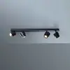 Image de Escale spot LED BRUSH, noir, 70 cm, à 4 lampes, métal, à intensité variable, 2 700 K