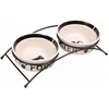 Image de Trixie - Eat-on-Feet / 24643 - Gamelle double - Blanc/noir - 2 x 2,6 l / Diamètre 25 cm