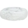 Image de TRIXIE Panier pour Chien Harvey ø 70 cm en Blanc-Noir - Coussin Douillet avec Peluche à Longs Poils - Panier pour Chiens de Taille Moyenne - antidérapant et Lavable