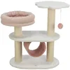 Image de TRIXIE Arbre à Chat Isabella 70 cm en Blanc/Rose Ancien   Arbre à Chat Multi-Niveaux avec Nombreuses possibilités de griffage et de Jeu, Ainsi Que des espaces de Retraite   Douillet & Stable