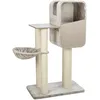 Image de TRIXIE arbre à chat Marina, arbre à chat multi-niveaux avec surfaces de couchage douillettes et griffoirs robustes 132 cm, gris, arbre à chat pour chats, confortable & stable