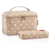 Image de reisenthel beautycase Set - Notre coffret cadeau composé d'une trousse de beauté et d'une trousse rectangulaire pour les jours fériés, Café à pois métallisés, Taille unique