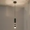 Image de Suspension LED PURE Vega, forme cylindrique, noire