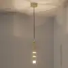 Image de Suspension LED PURE Vega, forme cylindrique, laiton