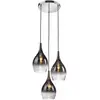 Image de Paul Neuhaus Suspension Pilua, gris fumé, verre, 30cm, 3 lampes