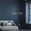 Image de Suspension LED PURE E-Loop, gris mystique, Ø 50 cm, aluminium, CCT