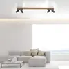 Image de Plafonnier LED PURE Lines, 120 cm, noir, bois, télécommande