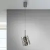 Image de Paul Neuhaus Suspension LED Zula, gris fumé, Ø 15 cm, verre