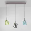 Image de Paul Neuhaus Suspension LED Zula, longueur 87 cm, multicolore, à 3 lampes.