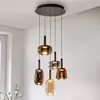 Image de Paul Neuhaus Suspension LED Irides, Ø 55 cm, multicolore, verre