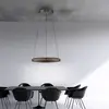 Image de Suspension LED PURE E-Loop, chêne/noir perle, Ø 70 cm aluminium, CCT