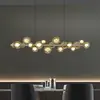 Image de Suspension LED PURE E-Popup, bronze, verre, CCT, 18 ampoules.