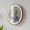 Image de Paul Neuhaus Miroir mural LED VIDRO, gris, Ø 36 cm, batterie externe, interrupteur