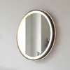 Image de Paul Neuhaus Miroir mural LED VIDRO, gris, Ø 46 cm, batterie externe, interrupteur