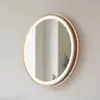 Image de Paul Neuhaus Miroir mural LED VIDRO, bronze, Ø 46 cm, batterie externe, interrupteur
