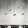 Image de Suspension LED PURE Falling Rings, bronze, longueur 101 cm, à 5 lampes.