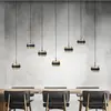 Image de Suspension LED PURE Falling Rings noir longueur 132 cm à 7 lampes