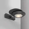 Image de Applique murale LED PURE Oculis, noir, 30 cm fer/verre, à 2 lampes.