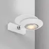 Image de Applique murale LED PURE Oculis, blanche, 30 cm, fer/verre, à 2 lampes.