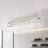 Image de Paul Neuhaus Plafonnier LED SKINA, chrome, 112 cm, CCT, télécommande à intensité variable