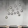 Image de Suspension LED PURE Popup, gris/gris fumé, 100 cm, 13 ampoules