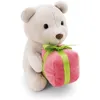 Image de NICI 62307 Ours en Peluche, 13 cm, avec Cadeau en Corail, Gris, Doux, Mignon, pour Câliner Et Jouer, Excellente Idée De Cadeau, pour Enfants Et Adultes