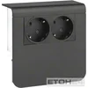 Image de Tehalit Hager SL SL20080 Support pour appareils 2 Prises de Protection Noir Graphite RAL 9011