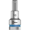 Image de Wera 05003825001 8740 C HF Embouts à douille HF Zyklop à emmanchement 1/2" avec fonction de retenue, 10.0 x 60 mm, Argent/bleu