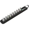 Image de Wera 05003882001 belt 3 Torx Hf zyklop Jeu de Douilles à embout Zyklop torx à emmanchement 1/4" avec fonction de retenue, Noir, Set de 9 pièces