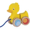 Image de Jouet à tirer Petit Canard en bois jaune Goki®