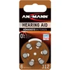 Image de ANSMANN Piles auditives 312 1,4V (lot de 1)   Piles bouton type 312 P312 ZL3 PR41 pour aides auditives   Piles plates pour appareils auditifs, amplificateurs sonores, prothèses auditives   Marron