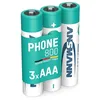 Image de ANSMANN Piles AAA 800 mAh NiMH 1,2 V rechargeables (lot de 3)   Piles rechargeables pour téléphone fixe sans fil, babyphone, talkie-walkie, etc.   Accumulateurs AAA à faible autodécharge