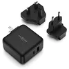 Image de ANSMANN Caricatore USB da Viaggio 30W Carica rapida Adattatore universale da Viaggio Spina da Viaggio Con 1x Porta USB A + 1x USB C e Spine intercambiabili per adattatore USA UK Europa