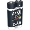 Image de ANSMANN Piles Rechargeables HR6 NiMH 2500 mAh 1,2 V (Lot de 2)   Piles Rechargeables Mignon AA à Faible autodécharge   Accumulateurs pour appareils énergivores (Radio-réveils, Lampes Torches, etc.)