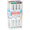 Image de COPIC Marker Set de 12 marqueurs à encre à alcool permanente double pointe, pointe fine et large biseautée, rechargeable - Set Couleurs Vives