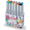 Image de COPIC Classic Set « Couleurs pastel », Set de 12 pièces dans un présentoir acrylique, Twin Marker avec une pointe moyenne et une pointe fine