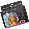 Image de COPIC Sketch Set « Starter Set », 24 pièces en portefeuille, Twin Marker avec une pointe de largeur moyenne et une pointe Brush